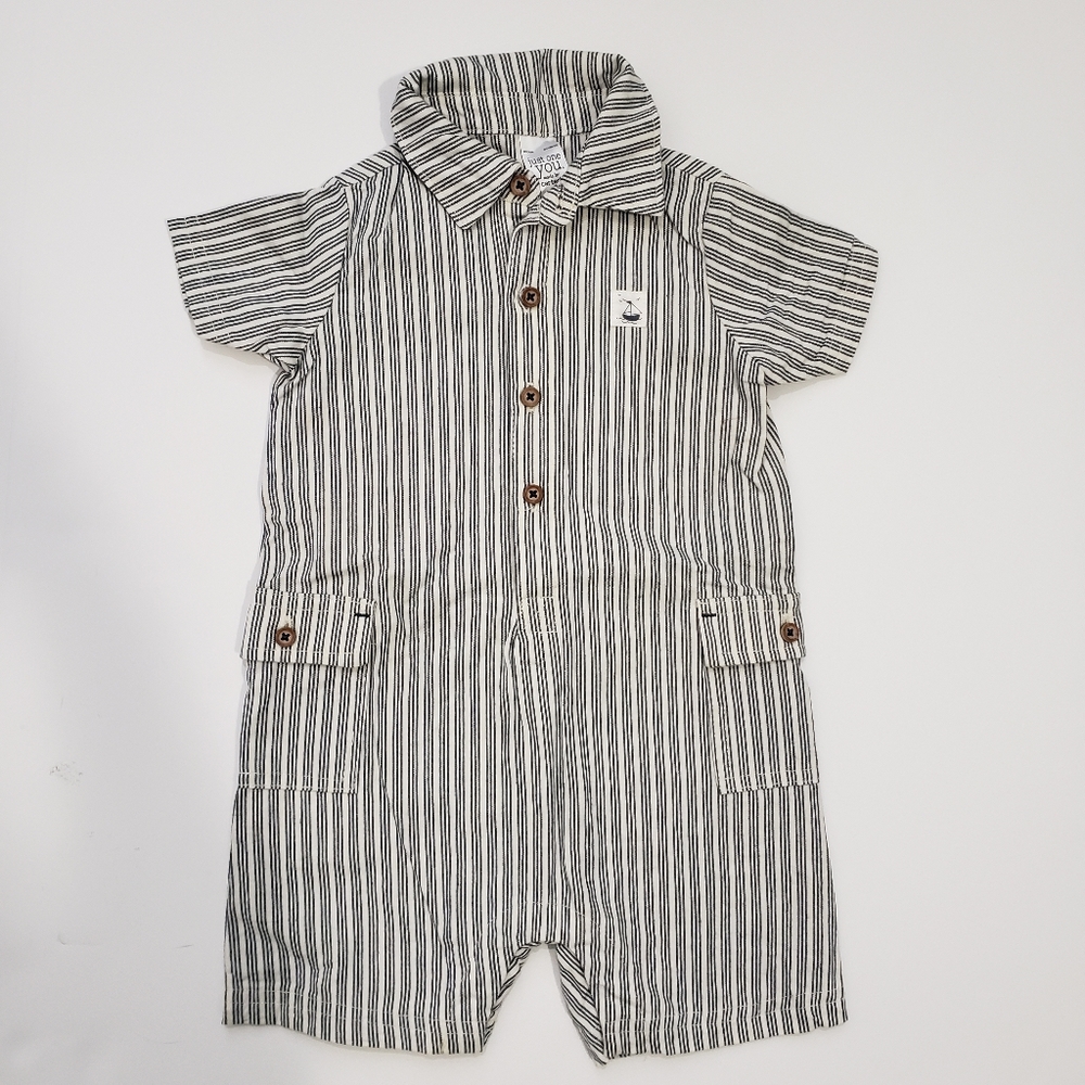CARTER'S Baby boys French Stripe one piece rompers, size 12M